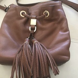 Michael Kors brown leather crossbody bag